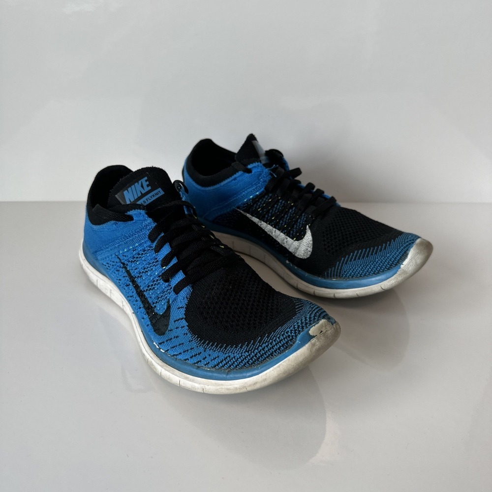 Nike Free 4.0 Flyknit Men's Size 9.5 Running Shoes Black Total Orange